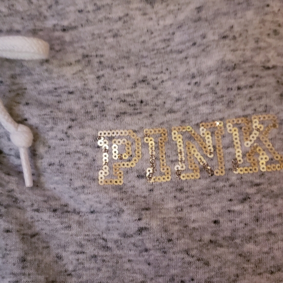 SMALL NWOT "PINK" SEQUIN HOODIE - Picture 5 of 6